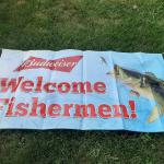 budweiser welcome fisherman banner-3'x6'-$30