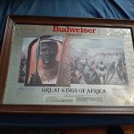 budweiser kings of africa-shaka zulu tribe mirror-26x18-$50