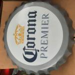 corona premier bottlecap sign-16" round-$25