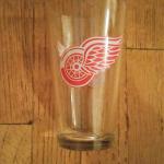 red wings beer glass-$4